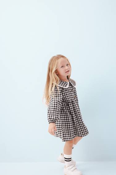 Baby Girl Plaid Patterned Flannel Dress
