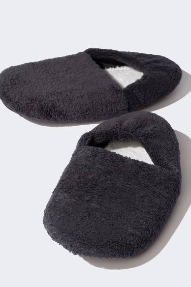 Man Flat Sole Plush Home Slippers