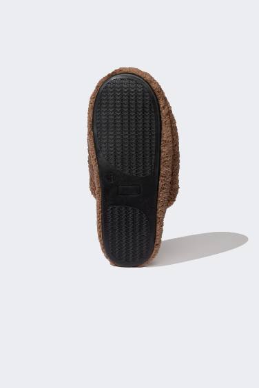 Man Flat Sole Plush Home Slippers