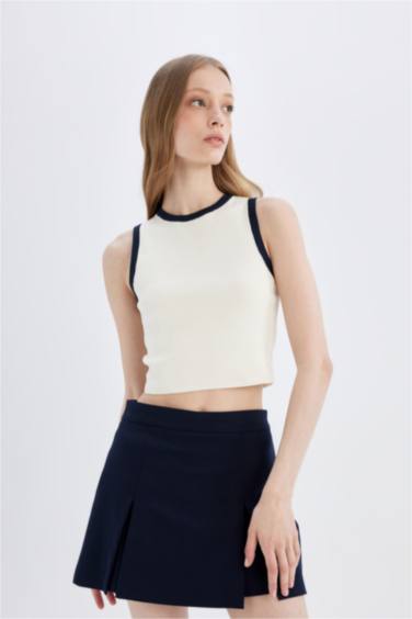 Débardeur Slim en tricot à Col Halter
