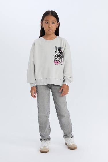 Girl Disney Mickey & Minnie Relax Fit Crew Neck Sweatshirt
