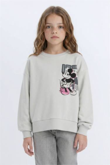Girl Disney Mickey & Minnie Relax Fit Crew Neck Sweatshirt