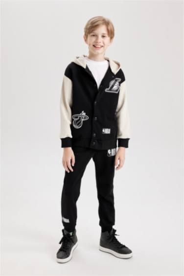 Boy NBA Current Teams Hooded Snap Light Bomber Jacket