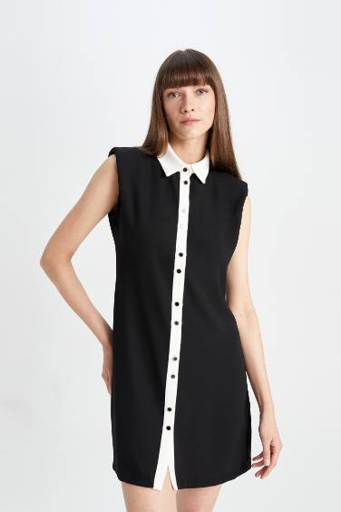 Woven Sleeveless Mini Dress