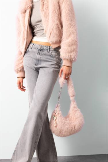 Kadın Pelüş Omuz Çantası