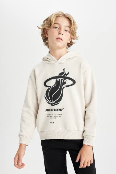 Erkek Çocuk NBA Miami Heat Kapüşonlu Sweatshirt