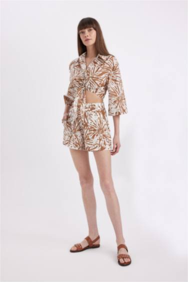 Voile High Waist Short Leg Shorts