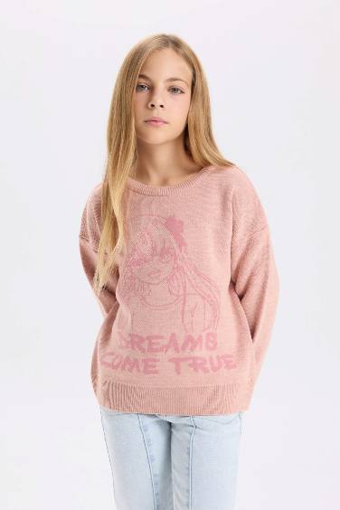 Girl Regular Fit Crew Neck Patterned Knitwear Pullover