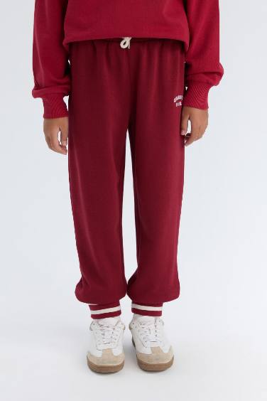 بنطلون سويت بانتس بناتي جوجر برجل مطاطي خمري