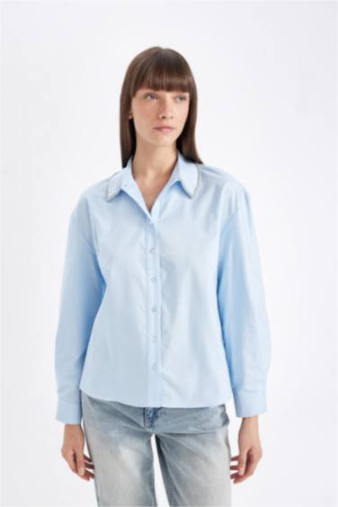 Рубашка оверсайз с длинным рукавом