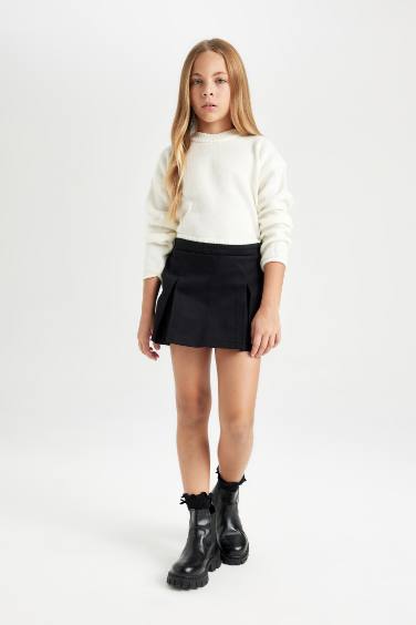 Girl Gabardine Pleated Skort