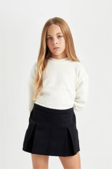 Girl Gabardine Pleated Skort