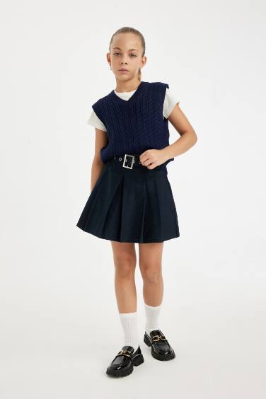 Girl Gabardine Regular Fit Skirt