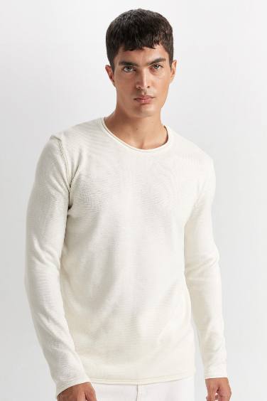 Relax Fit Crew Neck Basic Knitted Pullover