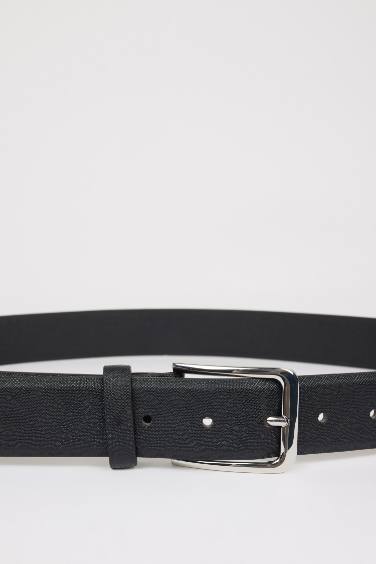 حزام رجالي جلد صناعي أسود