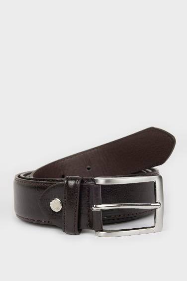 Man Faux Leather Classic Belt