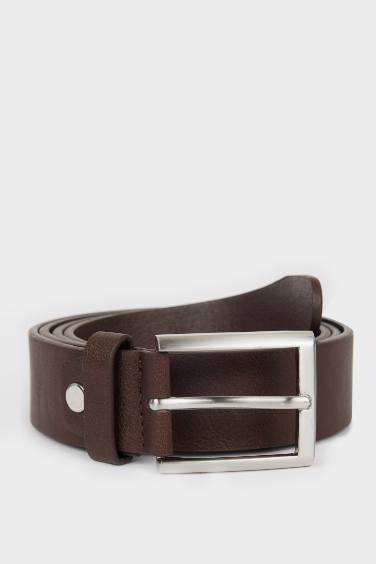 Man Faux Leather Jean Belt