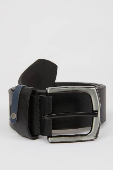 Man Faux Leather Jean Belt