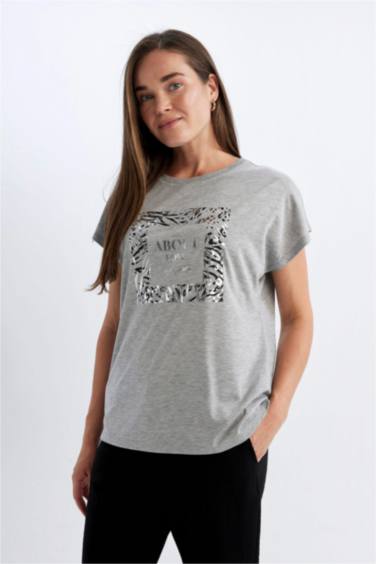 Crew Neck Printed Short Sleeve T-Shirt