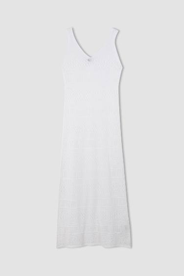 Fitted Sleeveless White Mini Dress