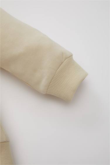 Erkek Bebek 2'li Takım Baskılı Sweatshirt Kargo Cepli Beli Lastikli Pantolon