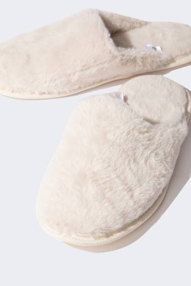 بنطوفة بيت نسائية فرو بكعب مسطح سليب أون