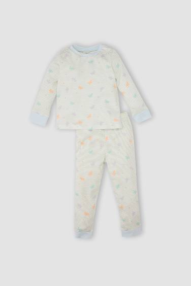 Baby Girl Butterfly Patterned Top Bottom 2 Piece Pajama Set