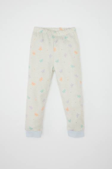 بيجاما برسمة الفراشة برقبة مستديرة من قطعتين