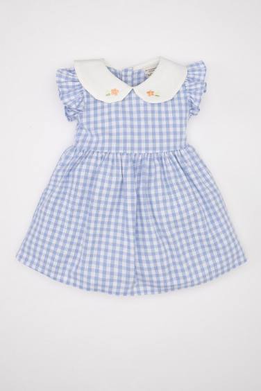 Baby Girl Plaid Short Sleeve Poplin Dress