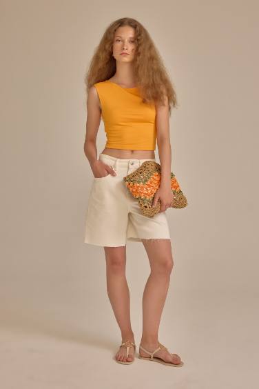 Fitted Kolsuz Basic Düz Tişört