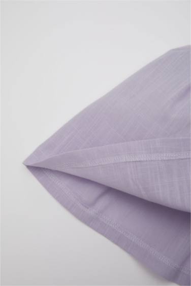 Kısa Kollu Poplin Elbise Kız Bebek