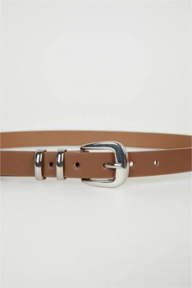 Woman Faux Leather 2 Piece Classic Belt