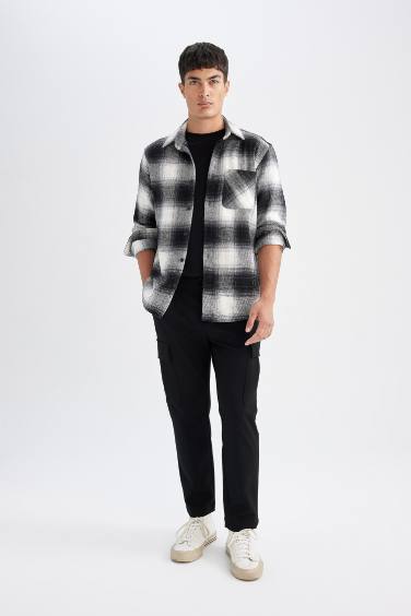 Regular Fit Polo Collar Checkered Shirt
