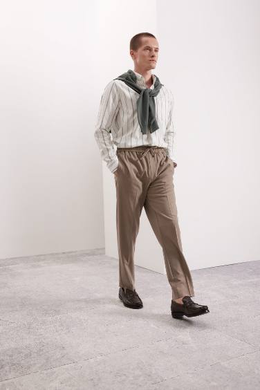 Regular Fit Polo Neck Striped Shirt