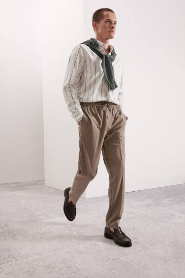 Regular Fit Polo Neck Striped Shirt