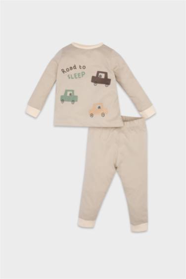 Baby Boy Vehicle Printed Cotton 4 Piece Pajama Set