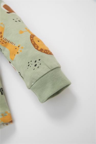 Baby Boy Safari Patterned Cotton 2 Piece Pajama Set