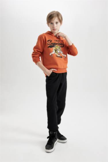 طقم اولادي سويت شيرت وسويت بانتس تقيل قصة عادية - قطعتين