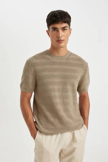 Standard Fit Crew Neck Knitwear T-Shirt