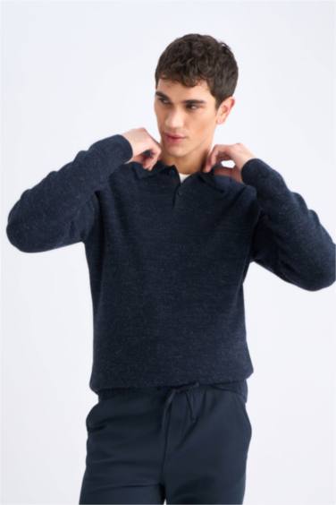 Standart Fit Polo Yaka Triko Kazak