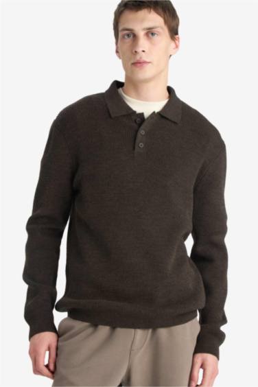 Standard Fit Polo Collar Knitwear Pullover