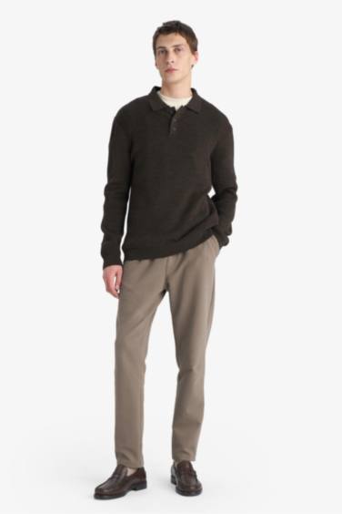 Standard Fit Polo Collar Knitwear Pullover