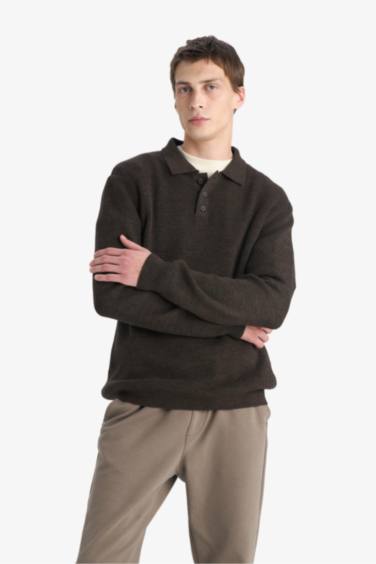 Standard Fit Polo Collar Knitwear Pullover