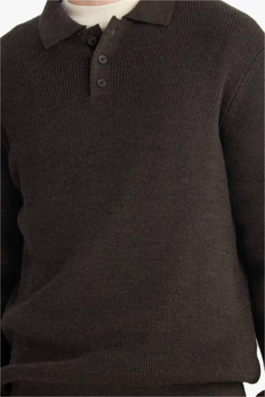 Standard Fit Polo Collar Knitwear Pullover