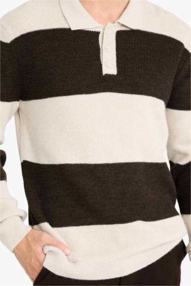 بلوز تريكو ملون قصة عادية بياخة بولو