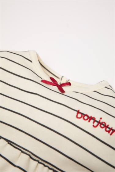 2 piece Regular Fit Crew Neck Striped Knitted Pyjamas