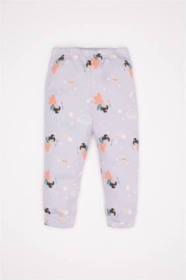 Kız Bebek Pijama Takım Desenli Uzun Kollu Üst Beli Lastikli Uzun Alt