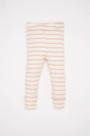 طقم بيجاما بيبي بناتي مخطط مضلع قصة عادية - قطعتين