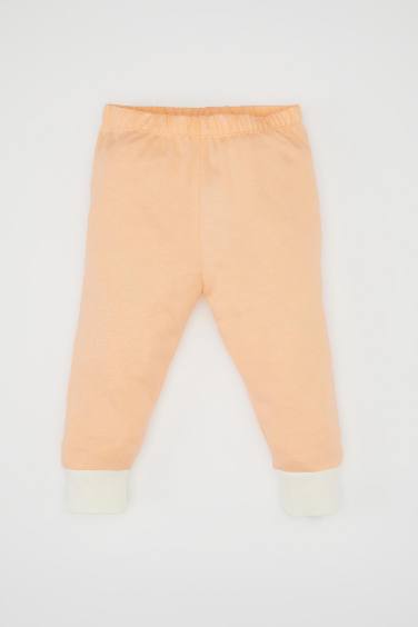 طقم بيجاما بناتي بطبعة شعار ممشط برقبة مستديرة - 4 قطع