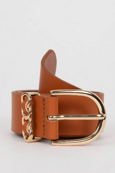 Woman Faux Leather Classic Belt